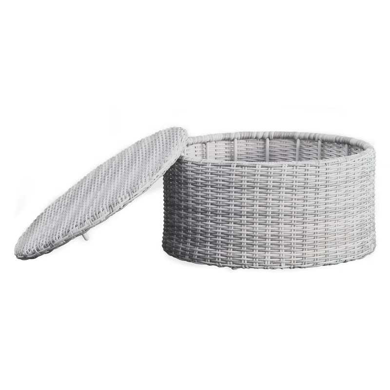 Elle Decor Elle Decor Vallauris Outdoor Coffee Table with Storage, Gray