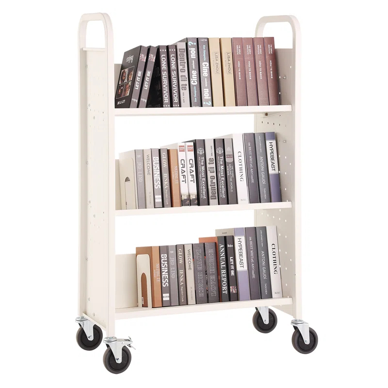 Stellweilan Tessberg 49.2'' H Book Cart with Wheels