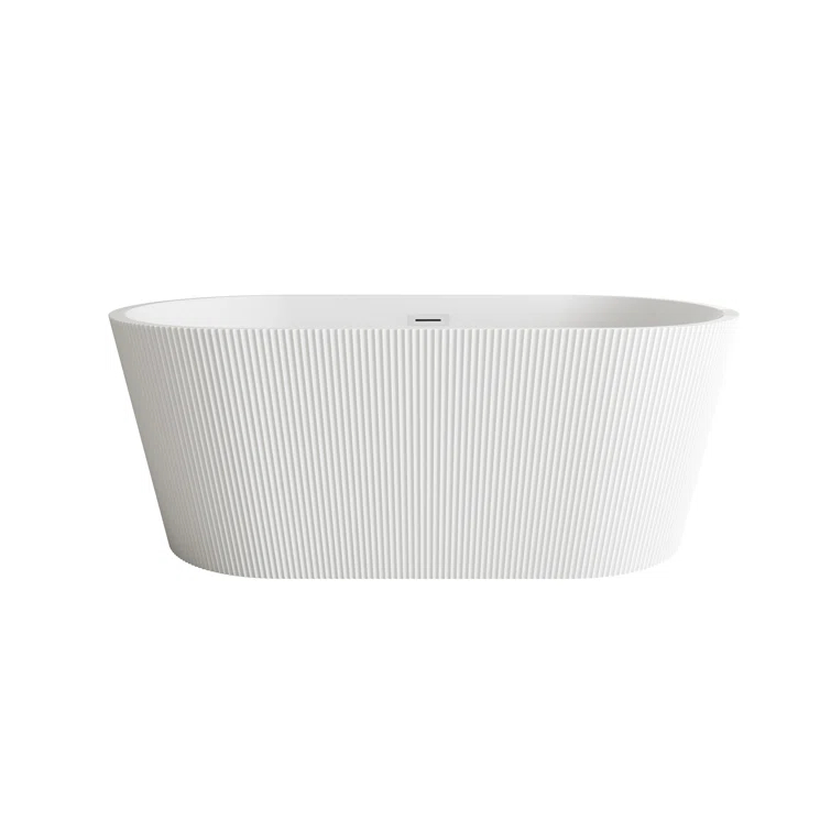 Living District 59 Inch Bathtub in Glossy White with Trim BT30759GW-PCH