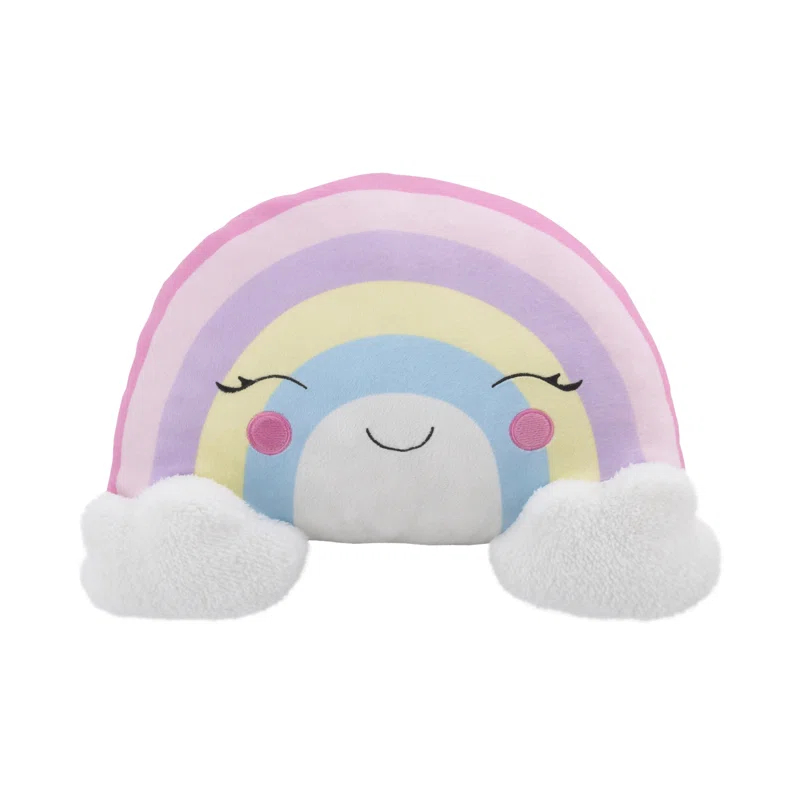 NoJo Little Love by NoJo Rainbow Shaped Plush Sherpa Decorative Pillow with Clouds