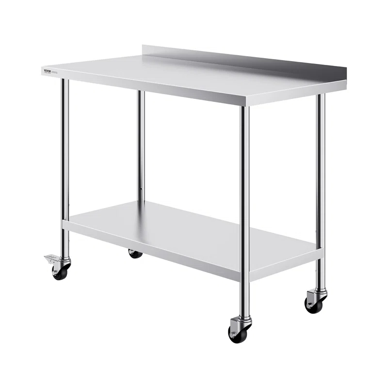 VEVOR VEVOR Stainless Steel 24'' W x 40'' H Adjustable Portable Work Table