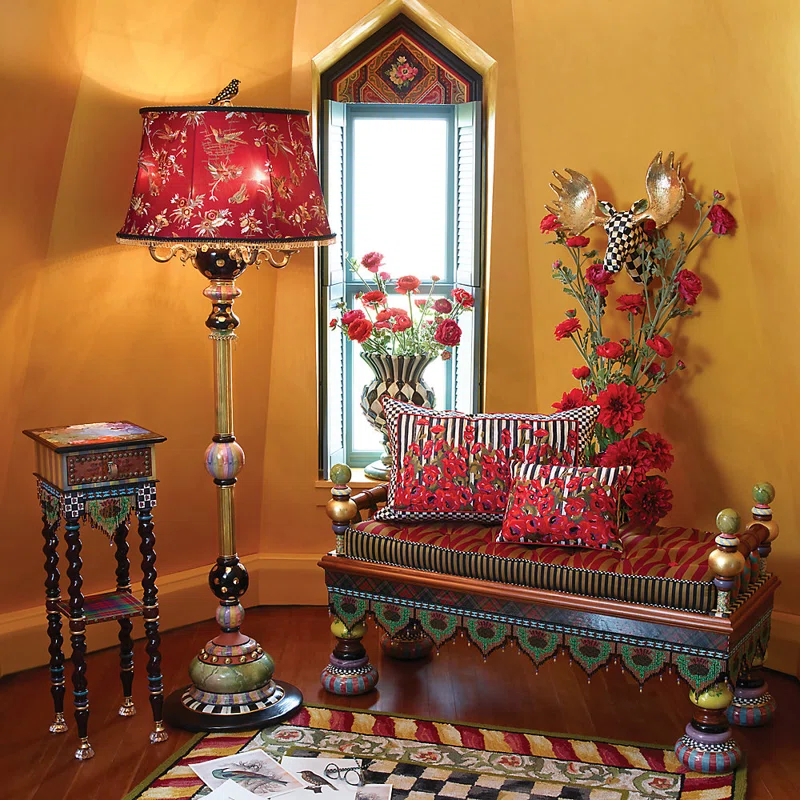MacKenzie-Childs Courtly Check® Red & Gold Rug