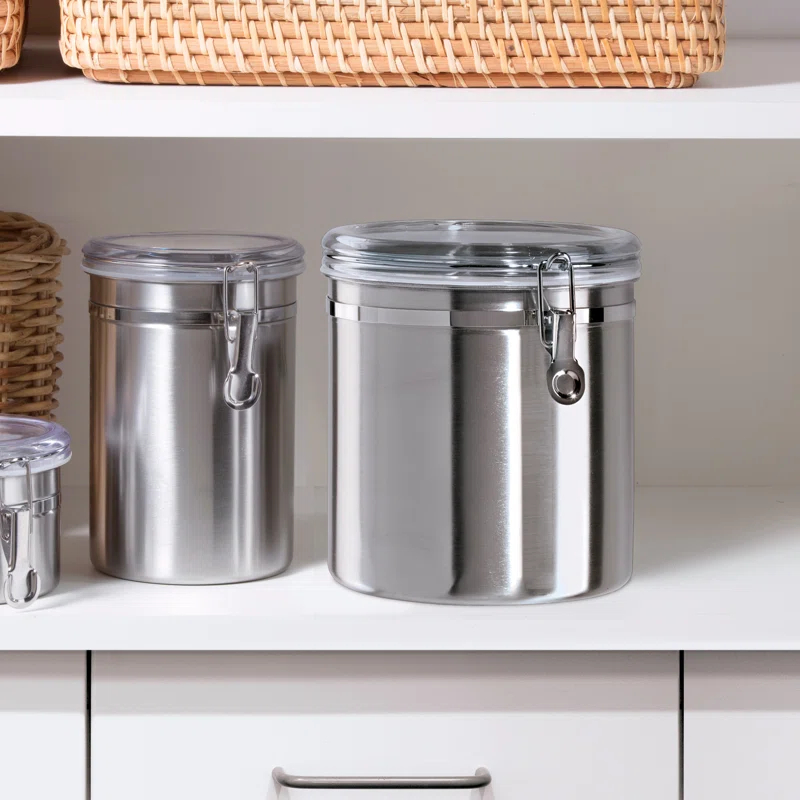Stainless Steel Clamp Canister w/ Clear Lid