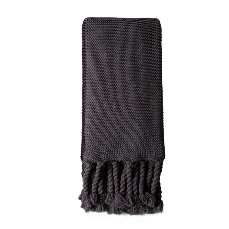 Trestles Chunky Knit Throw by Pom Pom at Home - Midnight
