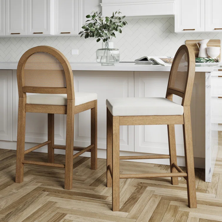 Nathan James Bailey Upholstered Counter Stool with Solid Wood Frame