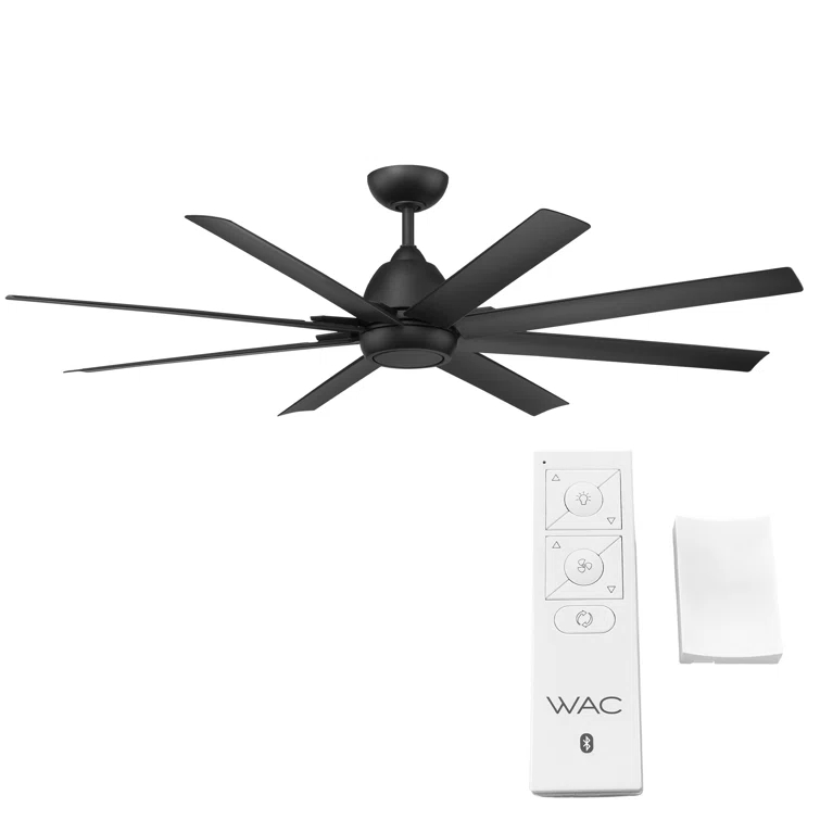 WAC Limited Fans 66" 8 - Blade Outdoor / Indoor Smart Ceiling Fan with Remote Control Included, Works With Google Assistant, Amazon Alexa and IOS/Android Mobile APP