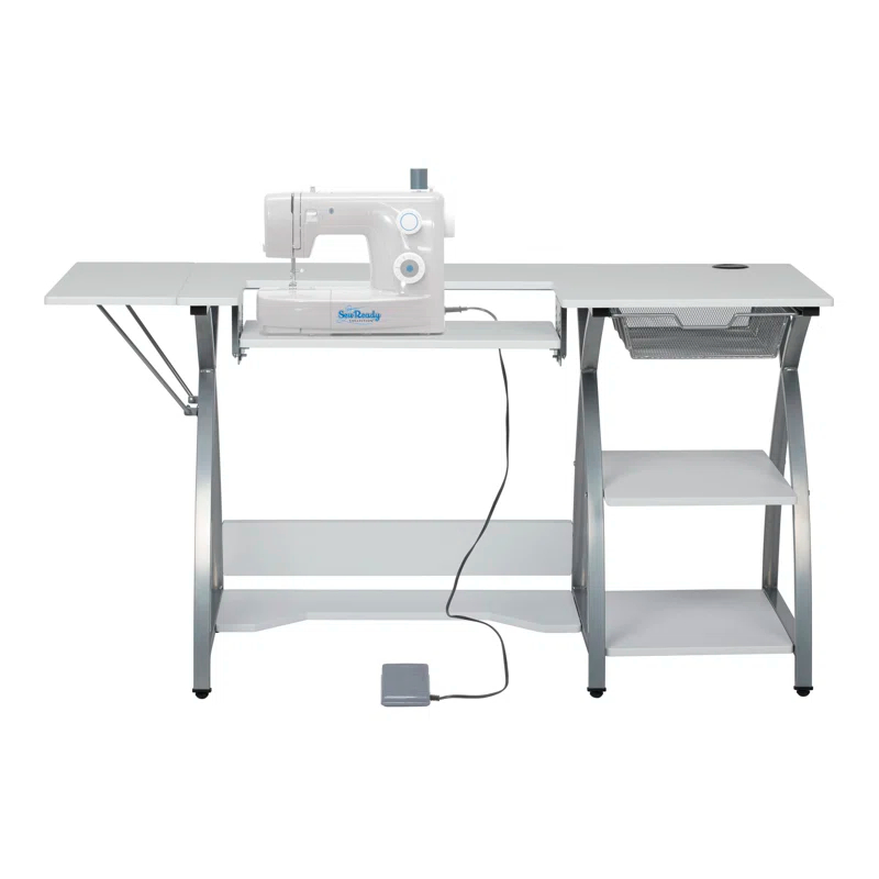56.75'' x 23.5'' Sewing Table with Sewing Machine Platform