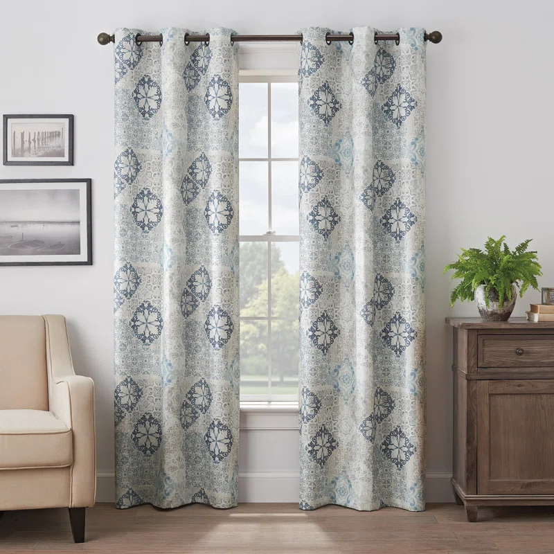 Eclipse Eclipse Martina Medallion Absolute Zero 100% Blackout Window Panel