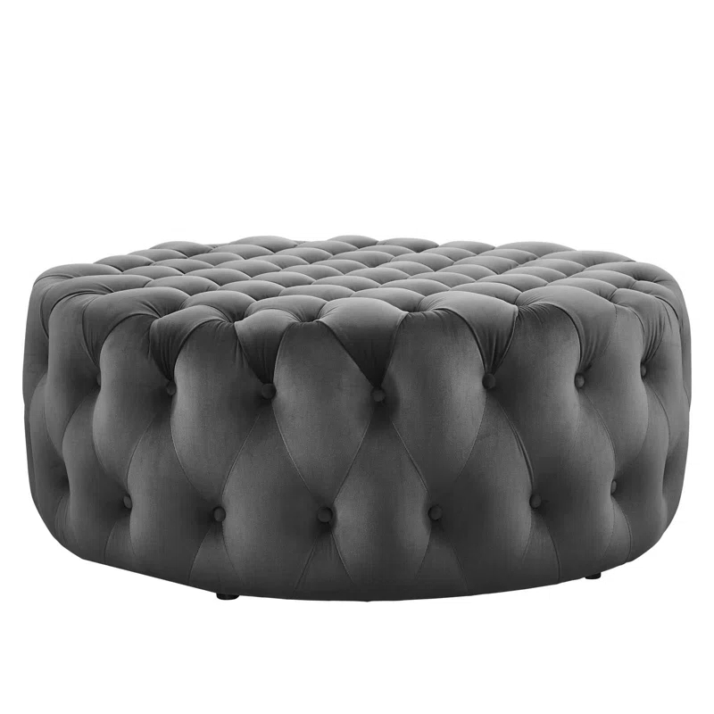 Modway Modway Amour Tufted Button Large Round Performance Velvet Ottoman