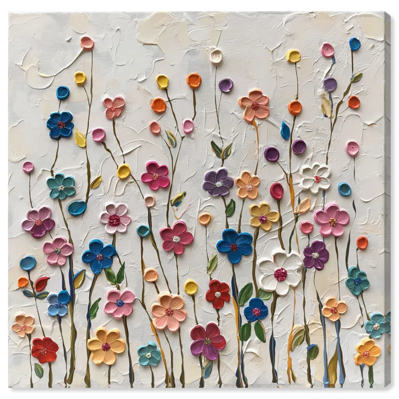 Art Remedy Color Splash Floral Bunch Canvas Winter Floral Art by Art Remedy