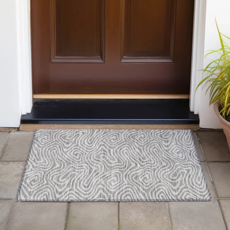 Machine Washable Indoor/Outdoor Chayden ACN1020 Gold 1'8" x 2'6" Rug