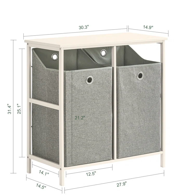 Haotian Bathroom Laundry Hamper Basket with Shelf