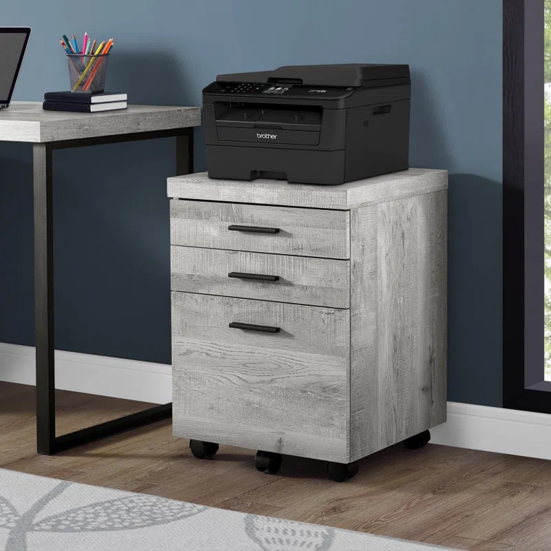 Gracie Oaks File Cabinet, Rolling Mobile, Storage Drawers, Printer Stand