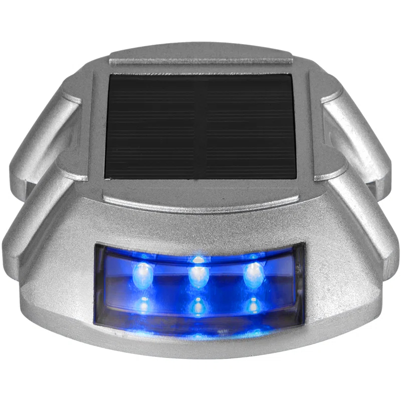 Solar Dock Lights Low Voltage Solar Powered Integrated LED Metal Pathway Light Pack (Set of 4)