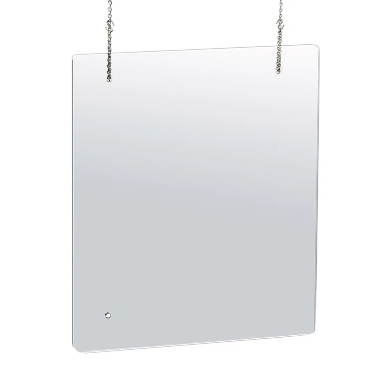 Azar Displays 30" x 40" Hanging Adjustable Cashier Shield, Plexiglass Protective Panel, Splash Guard, 0.100" thick Acrylic Protective Barrier -Vertical/Horizontal, 2-Pack (Set of 2)
