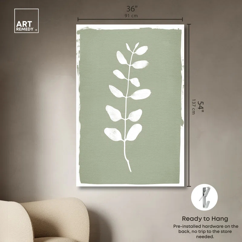 Art Remedy Linen Leaf Screen Botanical  Wall Art by Art Remedy