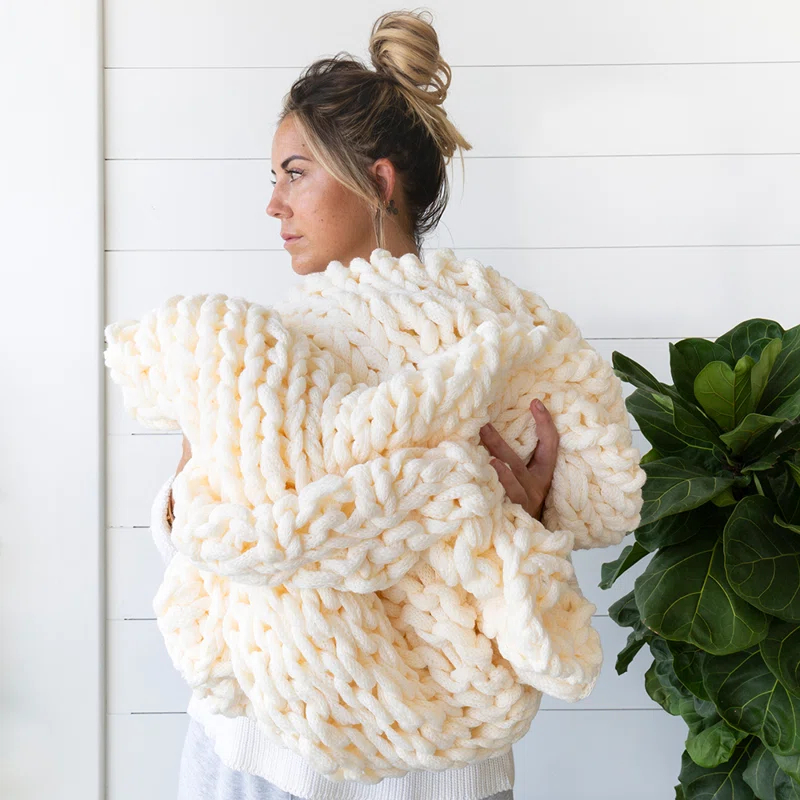 Becky Cameron Handmade Chunky Knit Throw Blanket