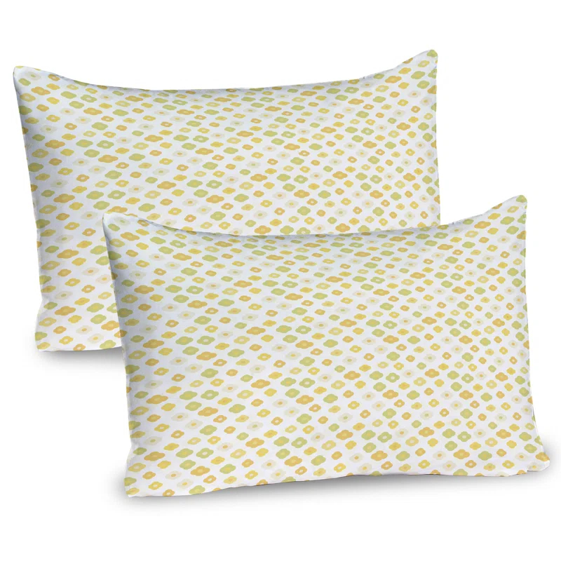Ambesonne Ambesonne Green Yellow Pillow Sham 2 Pack Flowers Daisies Pale Green Yellow