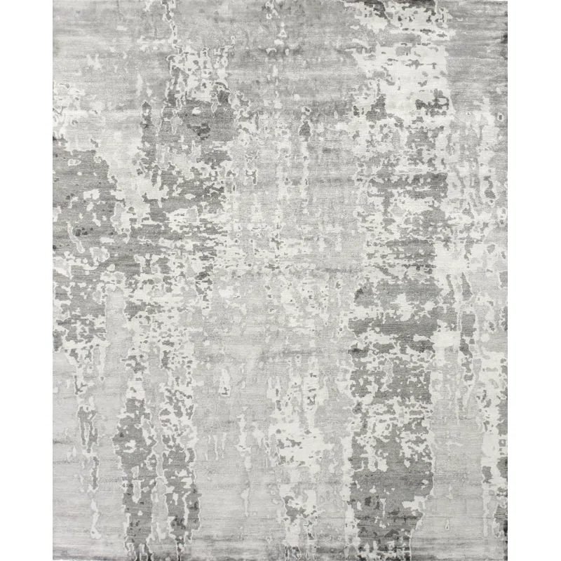 EXQUISITE RUGS Exquisite Rugs Bamboo Silk Hand-Knotted Gray/Silver Area Rug