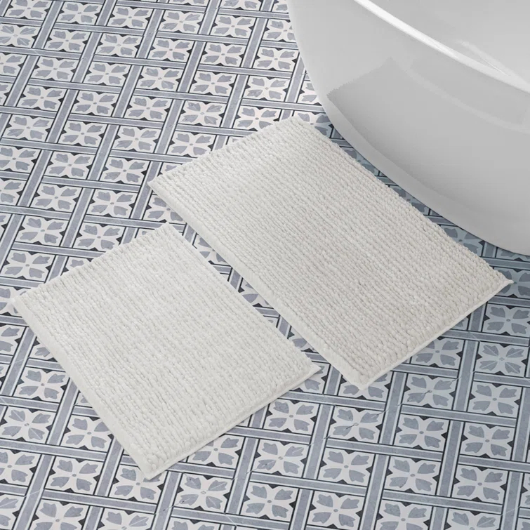 Laura Ashley Laura Ashley Butter Chenille 2 Pieces Bath Rugs