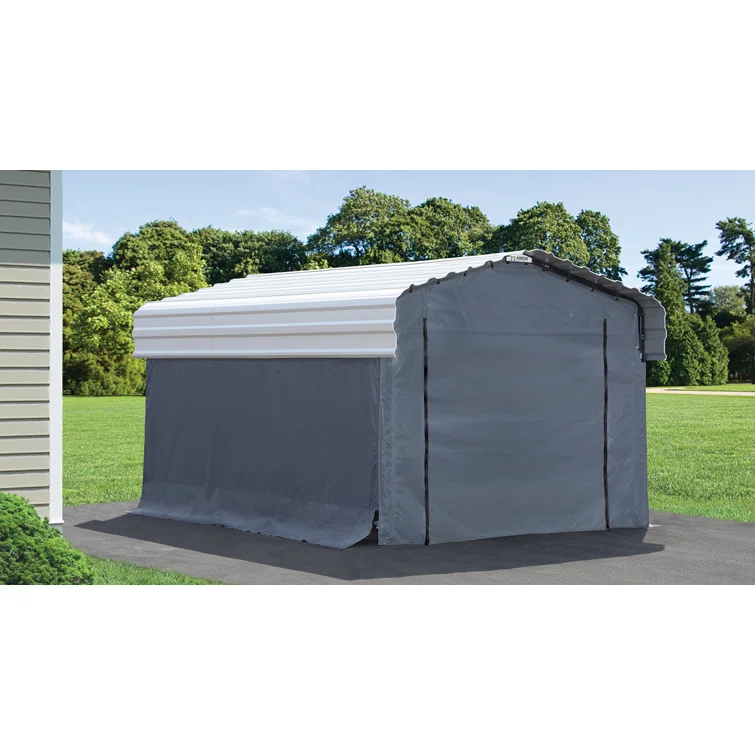 Arrow Enclosure Kit for Arrow Carport 10ft x 15ft Gray