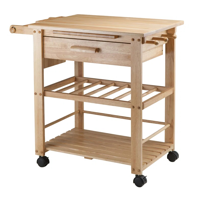 Millwood Pines Schulenburg Wood Kitchen Cart