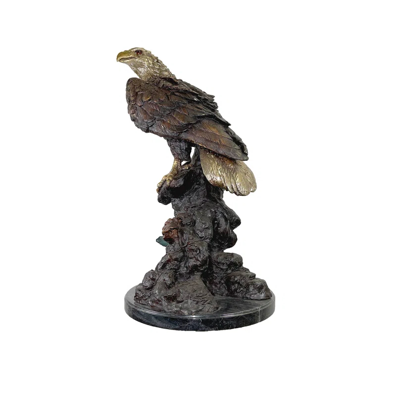 Metropolitan Galleries Bronze Large Eagle Table Top Sculpture