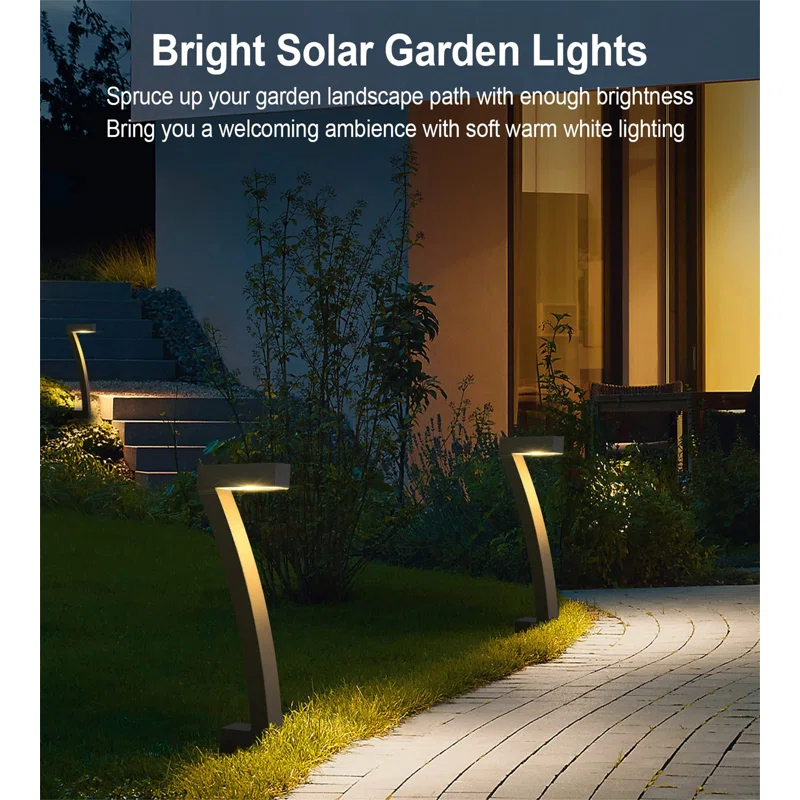 BTERAZ Black Solar Powered Integrated LED Acrylonitrile Butadiene Styrene Pathway Light