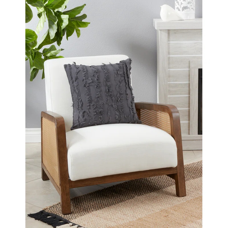 Isla Fringed Cotton Blend Throw Pillow