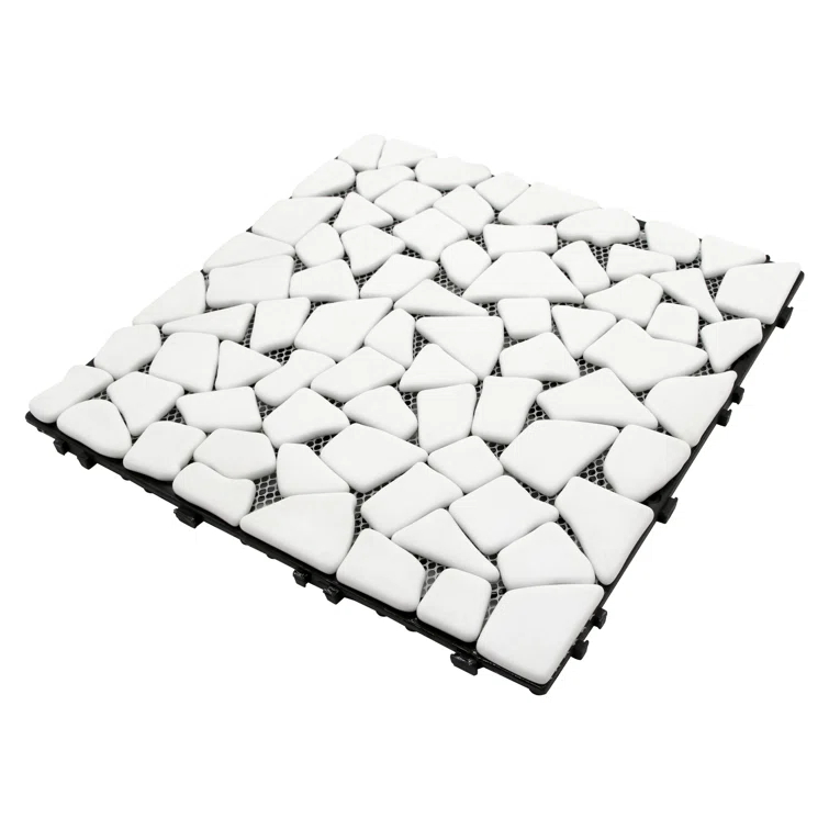 Sunwings 12'' L x 12'' W Pebble Stone Interlocking Deck Tile (Set of 4)