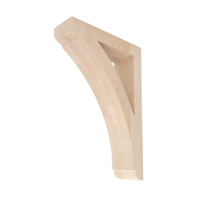 12 in x 2-1/2 in x 8 in Unfinished Medium Solid Traditional Plain Wood Bracket Corbel