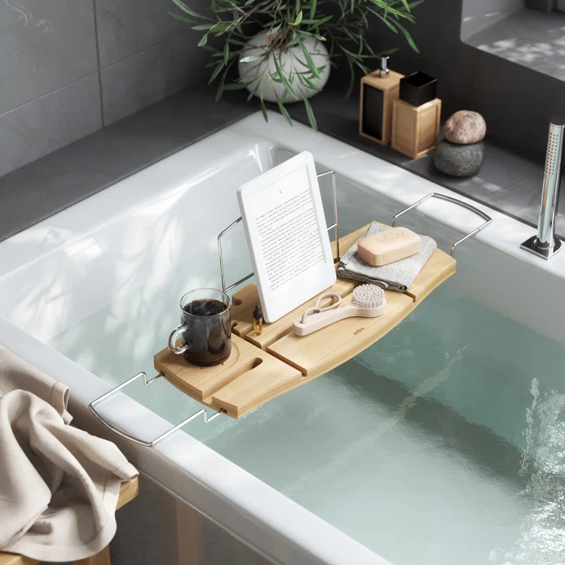 Aquala Freestanding Bamboo Bath Caddy