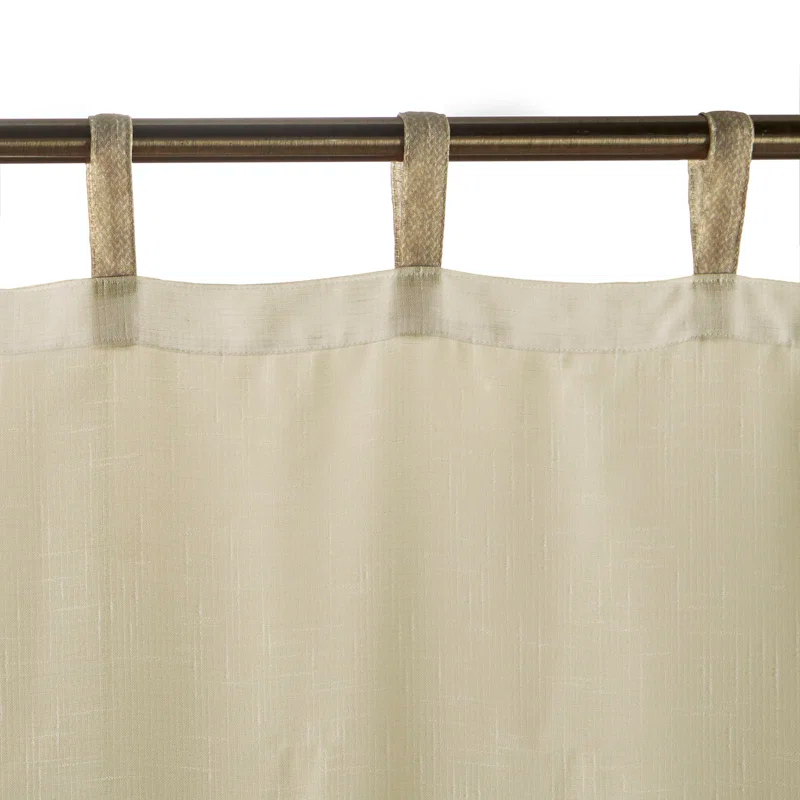 Gracie Oaks Janig Solid Sheer Tab Top Single Indoor/Outdoor Curtain Panel