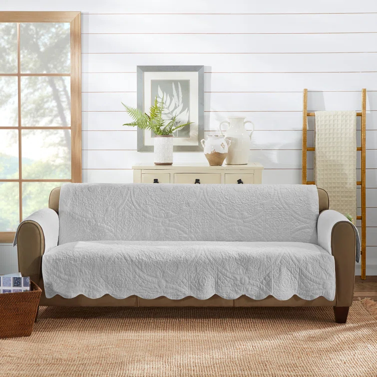 Sure Fit Heirloom Quilt Furniture Cover Cotton Box Cushion Sofa Slipcover
