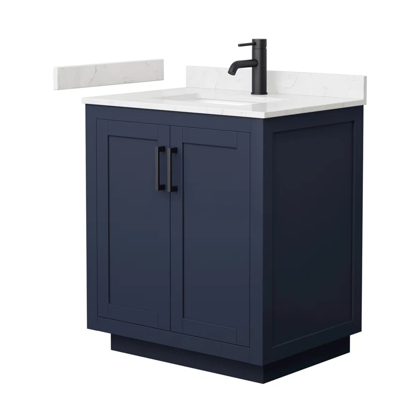 Wyndham Collection Miranda 30" Freestanding Single Bathroom Vanity with Cultured Marble Top