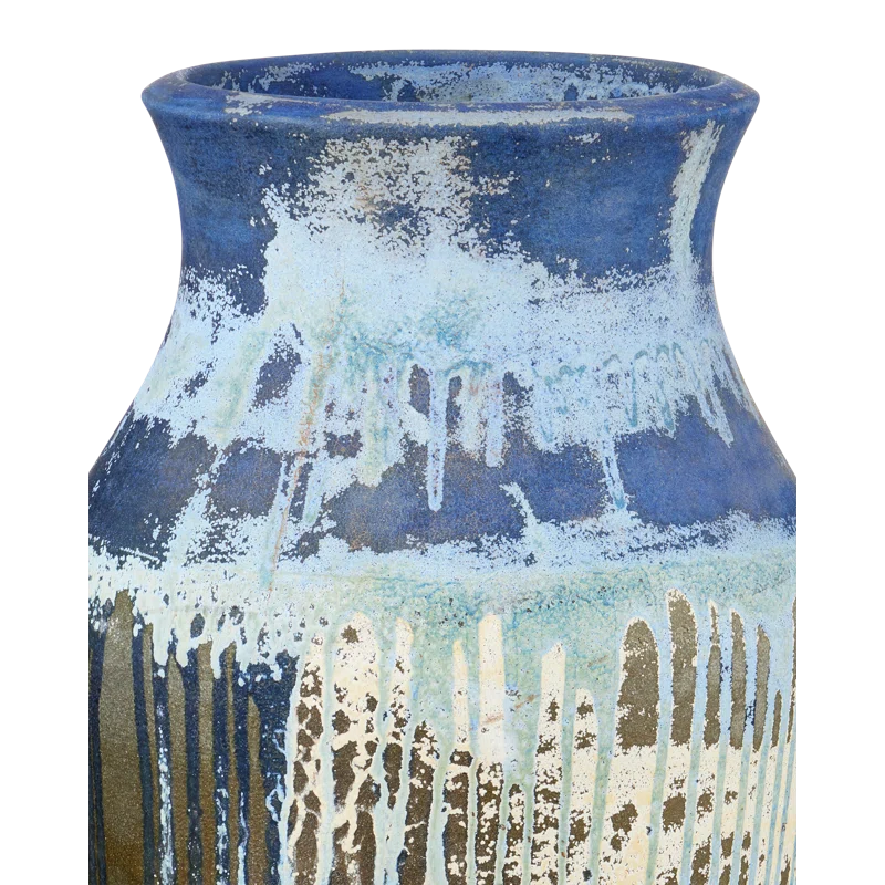 Currey & Company Capizzi Blue Drip Urn
