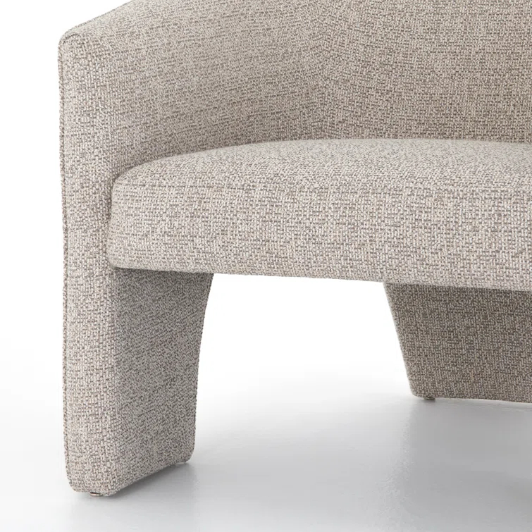 Light Grey Manufactured Wood Contemporary Barrel Chair