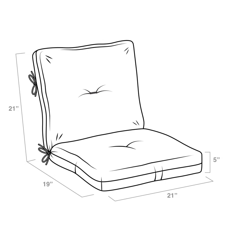 ARDEN Arden earthFIBER Plush Modern Tufted Polyfill Dining Chair Cushion, 21 x 40 (Set of 2)