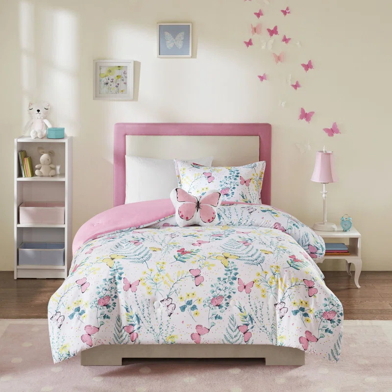 Cynthia Printed Butterfly Comforter Set