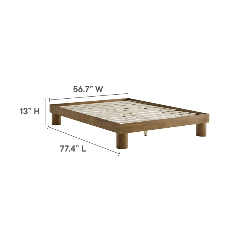 Modway Runa Wood Platform Bed In French Oak