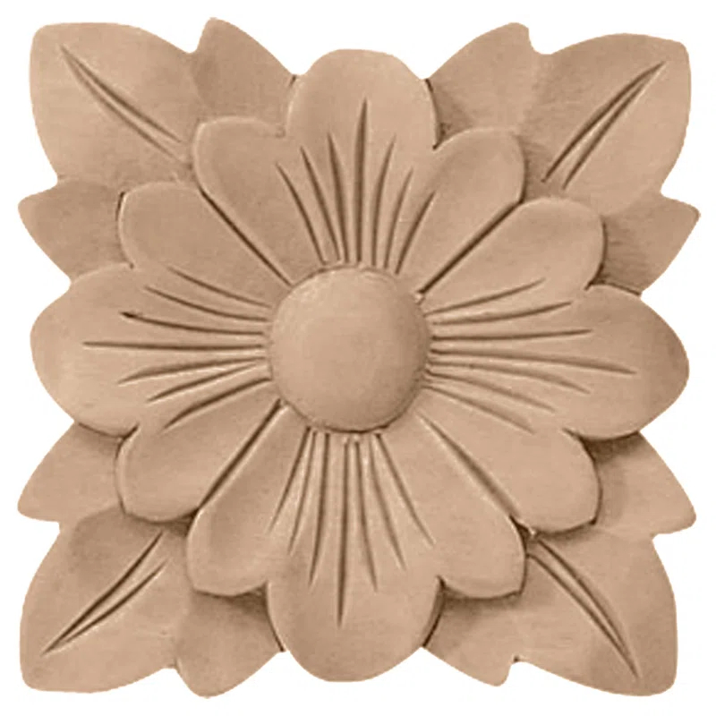 Ekena Millwork Springtime 2.75'' H x 2.75'' W x 0.25'' D Wood Rosette Applique