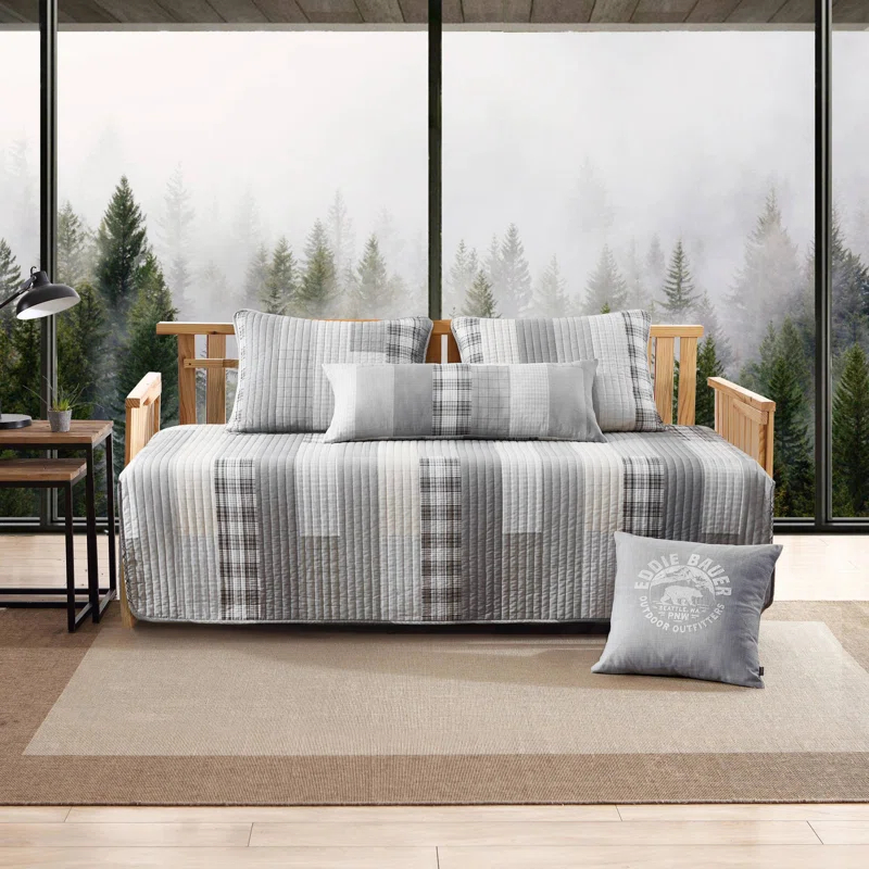Eddie Bauer Eddie Bauer Fairview Grey Cotton 4 Piece Daybed Cover Set