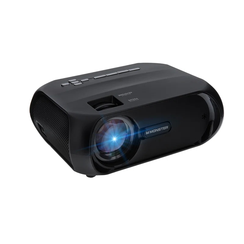 Monster Image Pro 720 HD Extra-Bright LCD Projector, 2000 Lumens, Projects Up To 16ft | Wayfair