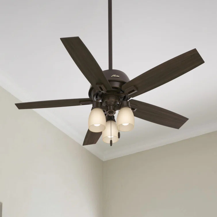 Hunter Fan 52" Donegan 5 - Blade Standard Ceiling Fan with Pull Chain and Light Kit Included
