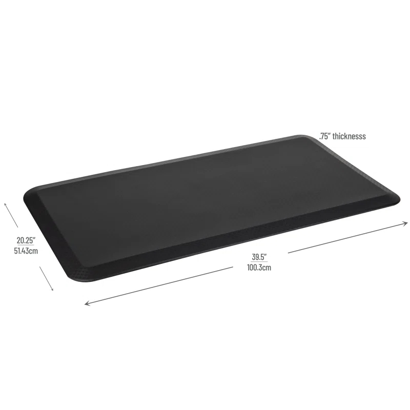 Mind Reader Mind Reader Anti Fatigue Kitchen Mat, Standing Desk Mat, Cushioned Mat, Office, Kitchen, Rubber, 39.5 x 20.25 x 0.75