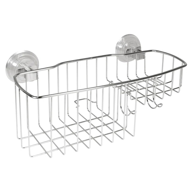 iDesign Reo Suction Stainless Steel Shower Caddy
