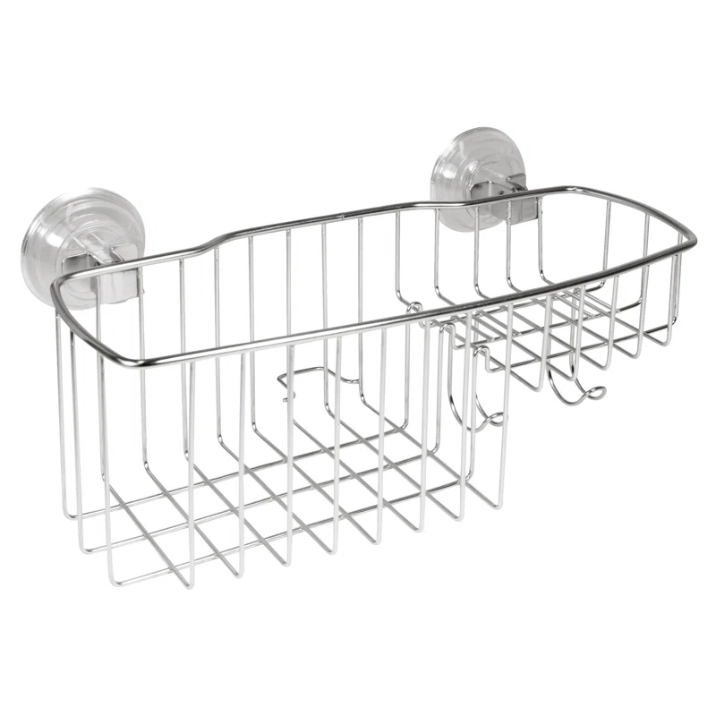 iDesign Reo Suction Stainless Steel Shower Caddy