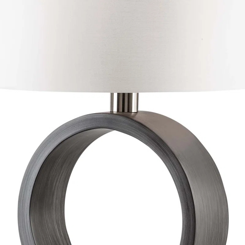 Nova of California Tracey Ring Table Lamp - 29″, Charcoal Gray, Brushed Nickel, On/Off Switch & Reviews | Wayfair