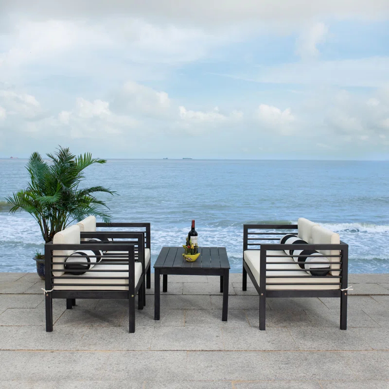 Wade Logan® Arlethe 5 Piece Rattan Sofa Seating Group with Cushions