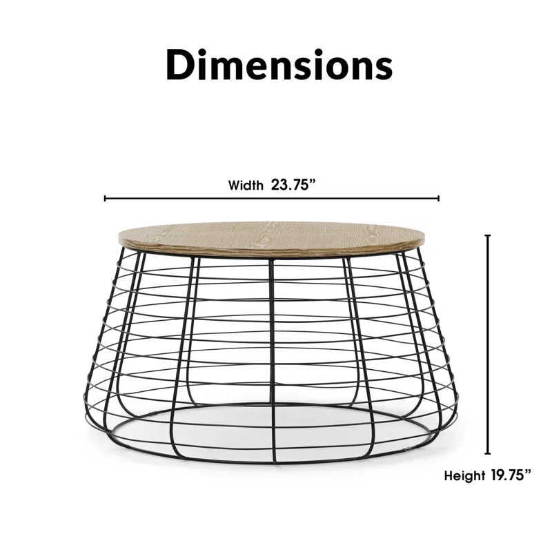ClickDecor ClickDecor Lydia Matte Black Wireframe Coffee Table